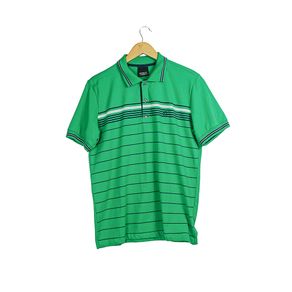 Camisa Polo Masculina Listrada Verde P0