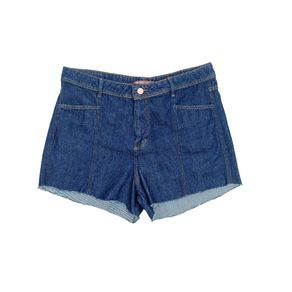 Short Jeans Plus Size Feminino Azul Marinho 48